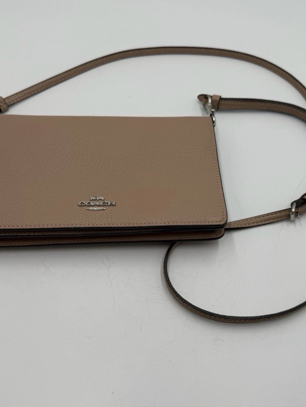 Coach Hayden Foldover Crossbody Clutch Bag Taupe Adj Strap